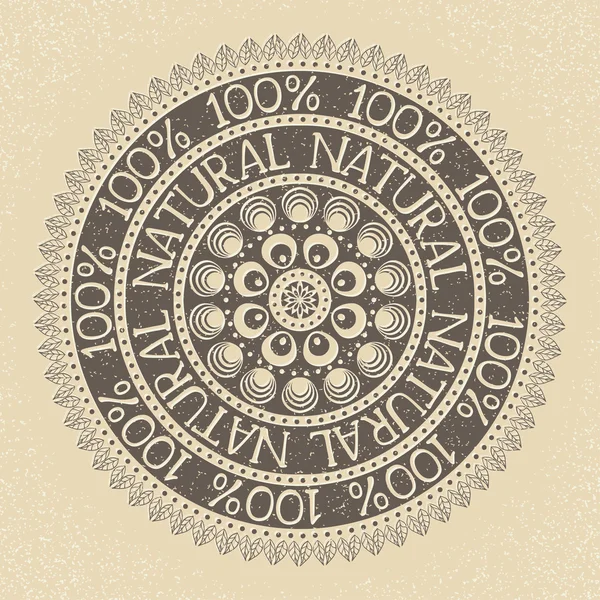 Étiquette timbre naturel — Image vectorielle