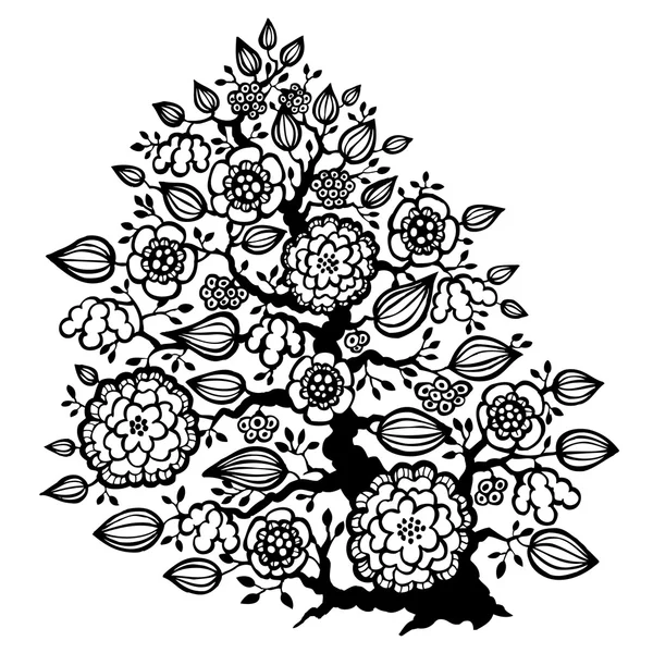 Fantasia albero floreale — Vettoriale Stock
