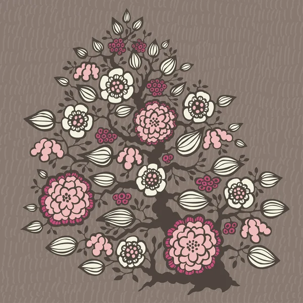 Arbre floral fantastique — Image vectorielle