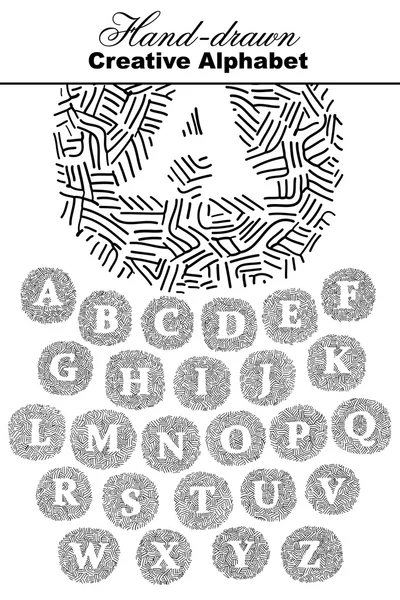 Texturiertes handgezeichnetes Alphabet — Stockvektor