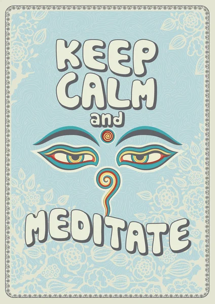 Kalmte bewaren en mediteren — Stockvector