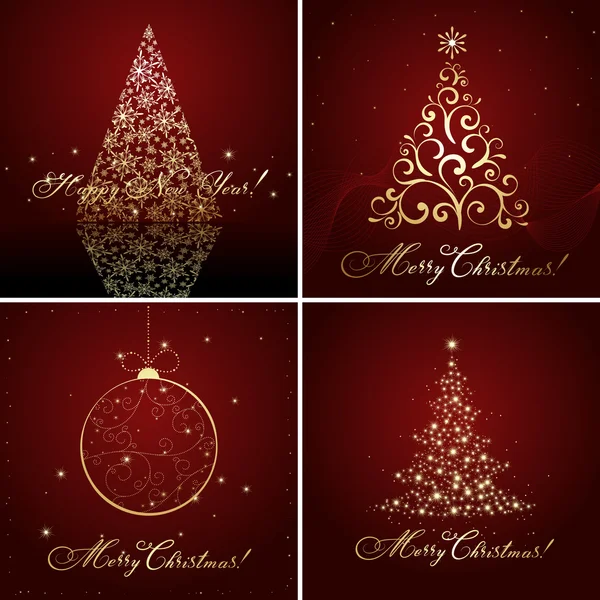 Conjunto de diseños de Navidad — Vector de stock