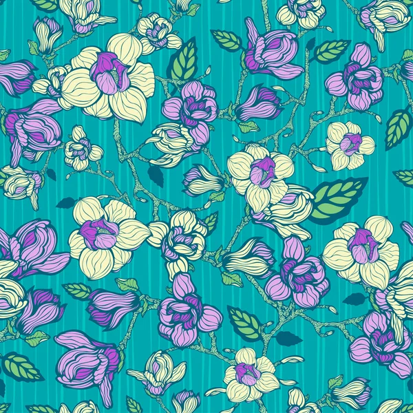 Motif floral sans couture — Image vectorielle