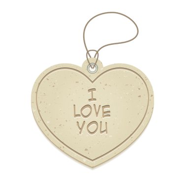 Kalp şeklinde asılı etiketi