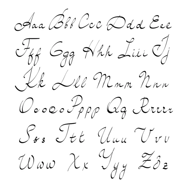 Alfabeto escrito a mano — Archivo Imágenes Vectoriales