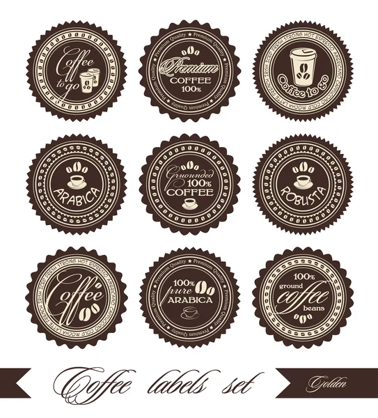 Ensemble d'étiquettes de café — Image vectorielle