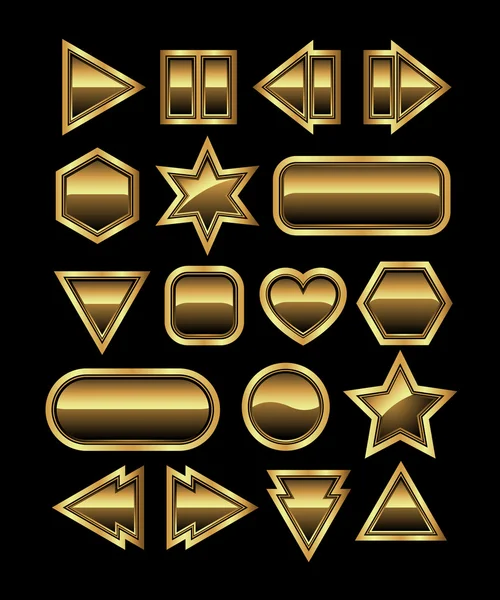Set van gouden knoppen — Stockvector
