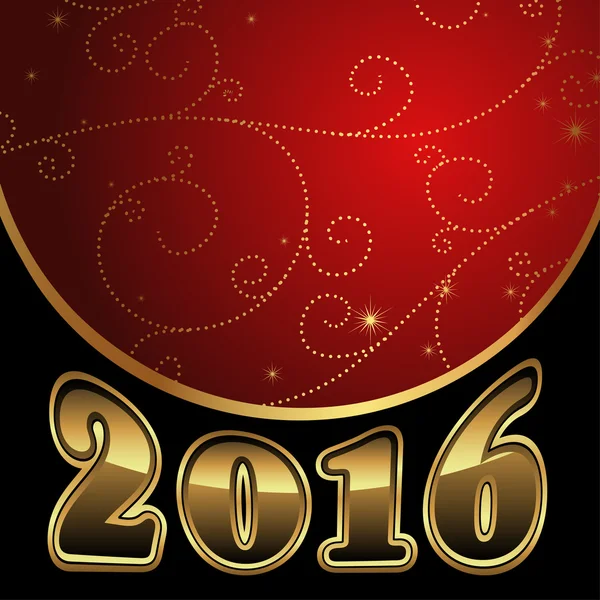 Tarjeta de año nuevo 2016 — Vector de stock