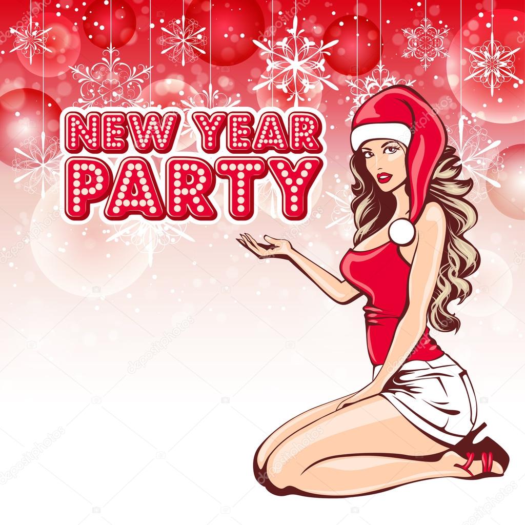 New Year party invitation card