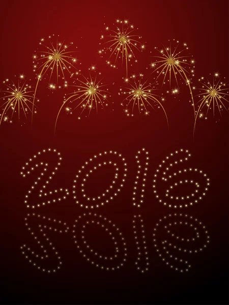 Los fuegos artificiales de año nuevo 2016 — Archivo Imágenes Vectoriales