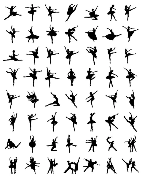 Silhouettes of ballerinas — Stock Vector