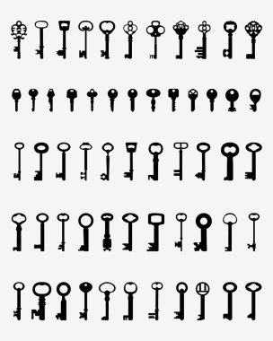 kapı anahtarlarının siluetleri