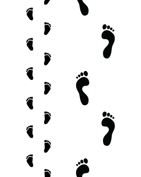 Trail of bare feet — Stock Vector