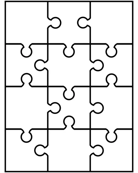 Puzzle bílé, vektor — Stockový vektor