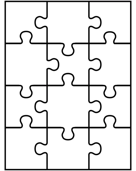 Puzzle branco, vector —  Vetores de Stock