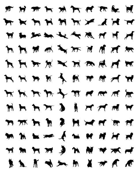 Silhouettes de chiens — Image vectorielle