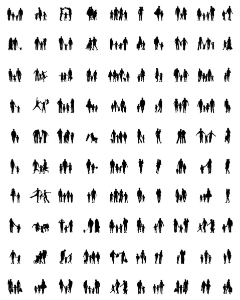 Silhouettes de familles — Image vectorielle