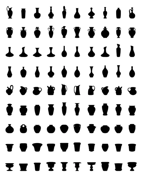 Silhouettes de poterie — Image vectorielle