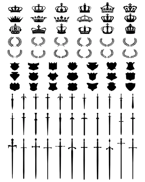 Black silhouettes of symbols — Stock Vector