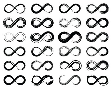 Sonsuzluk sembolleri, sınırsız sonsuzluk, sonsuz çizgi şekil işareti, döngü sembolleri