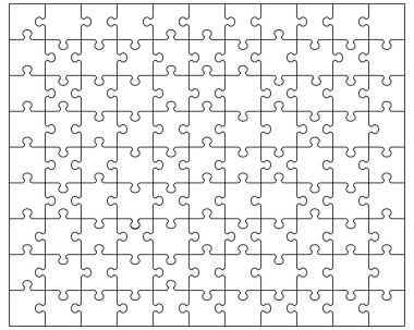 Beyaz bulmacanın tasviri, ayrı parçalar