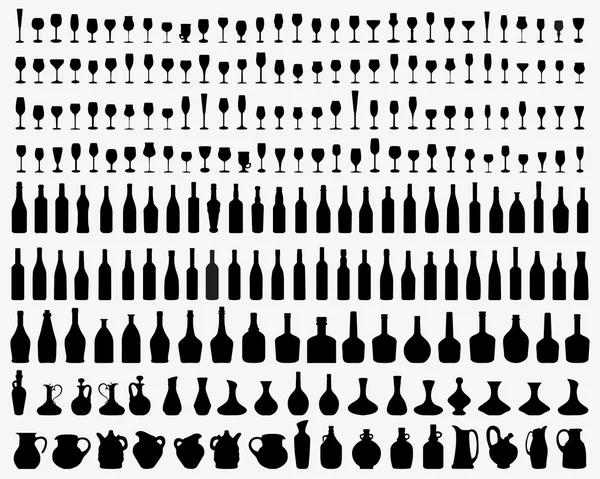 Стаканы и бутылки — стоковый вектор