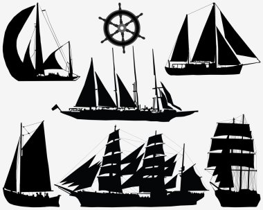 Ships and rudder clipart