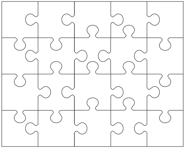 Jigsaw Puzzle template 24 pieces vector. — Stock Vector © hi6un 24865479