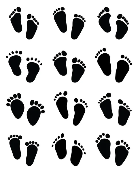 Pieds de bébé — Image vectorielle