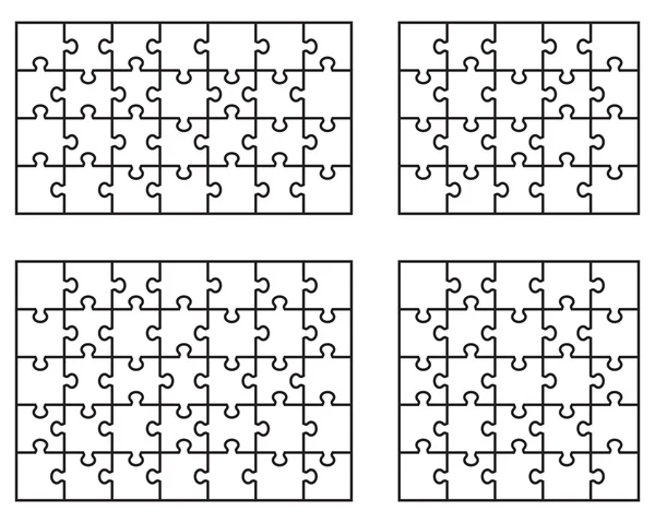Quatro puzzles brancos — Vetor de Stock