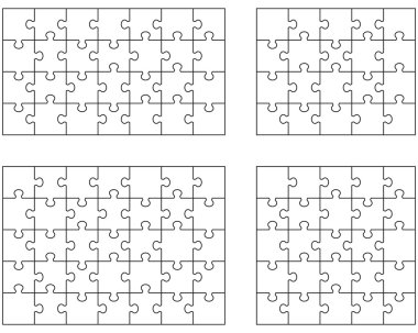 four white puzzles clipart