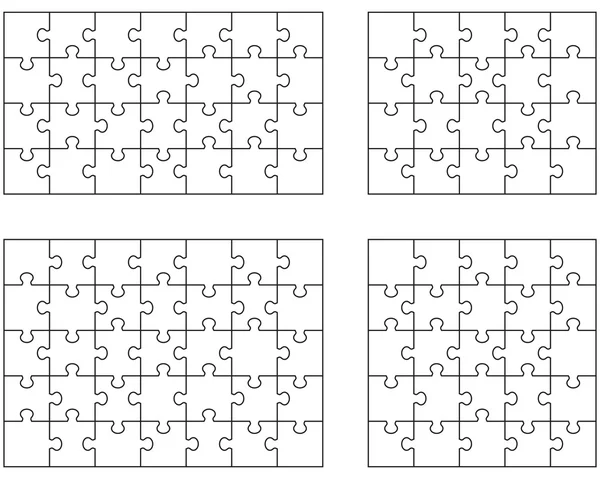 Čtyři bílé puzzle — Stockový vektor