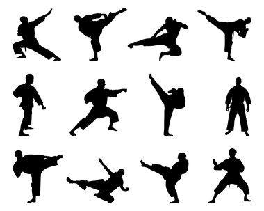 karate fighting clipart