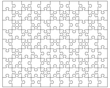 Büyük beyaz bulmacanın farklı parçaları.