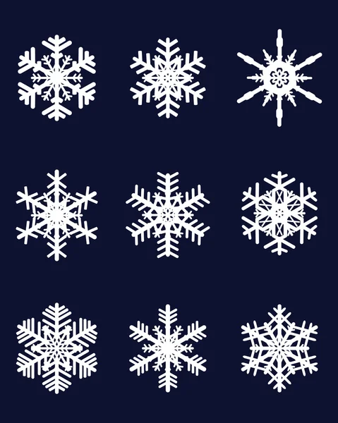 Blanco copos de nieve vector — Vector de stock