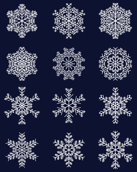 Vecteur de flocons de neige blancs — Image vectorielle
