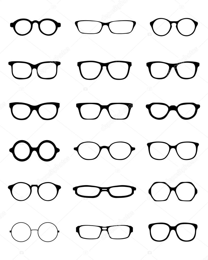 different eyeglasses vector