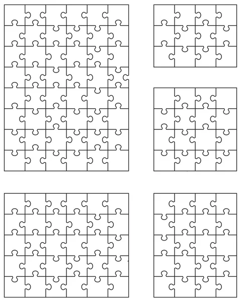 Quatre puzzles blancs — Image vectorielle