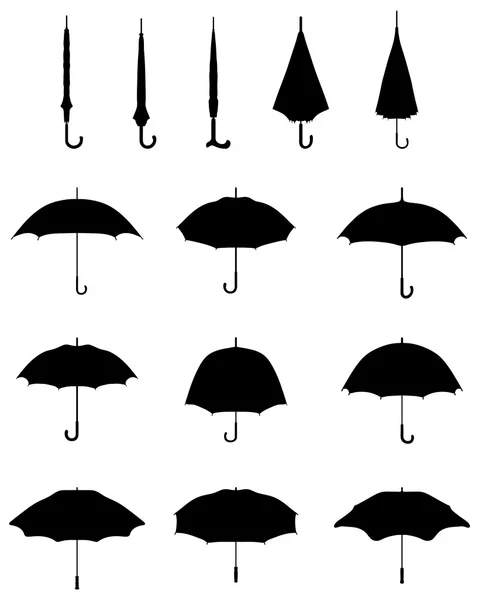 Silhouettes of umbrellas — Stock Vector