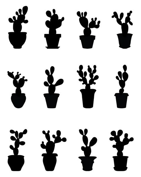 Silhouettes de cactus — Image vectorielle