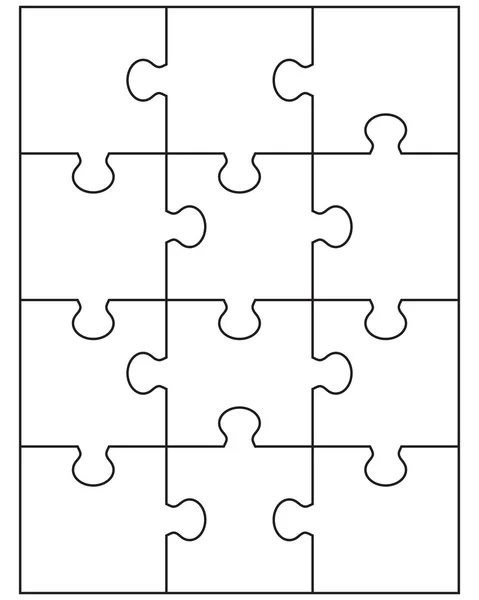 Pequeno puzzle branco — Vetor de Stock