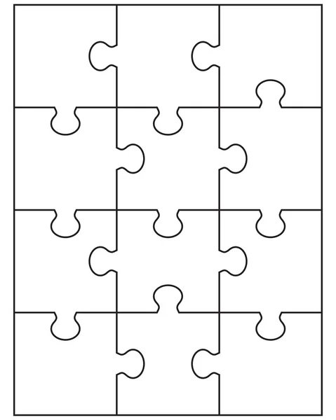 Pequeno puzzle branco —  Vetores de Stock