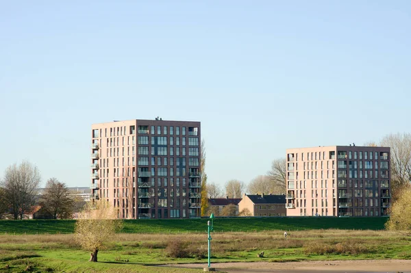 Twee Grote Appartementencomplexen Aan Rand Van Arnhem Nederland — Stockfoto