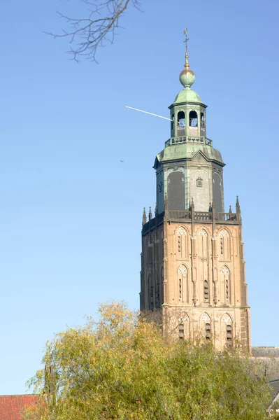 Gros Plan Tour Walburgiskerk Une Église Monumentale Zutphen Pays Bas — Photo