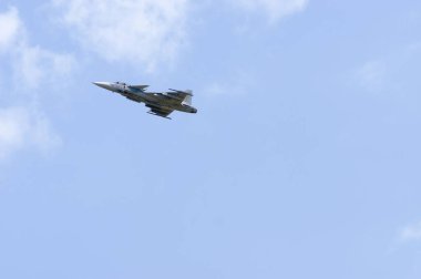 Volkel, Hollanda - 14 Haziran 2019: Saab JAS39 Gripen bir hava gösterisinde