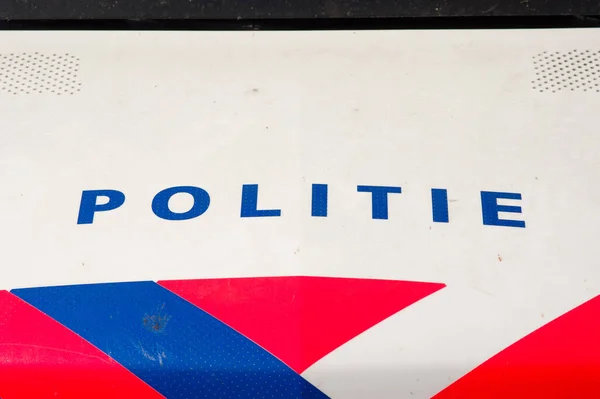 Arnhem Netherlands April 2021 Closeup Logo Dutch Police Car — Photo