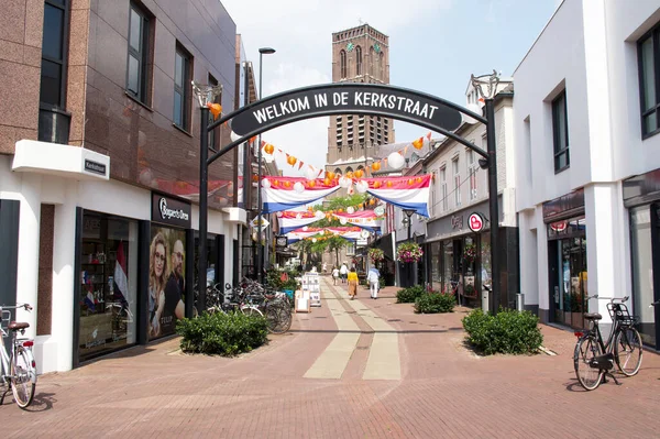 Oss Netherlands July 2021 Shopping Street People Shopping Dutch Orange — Stock Photo, Image