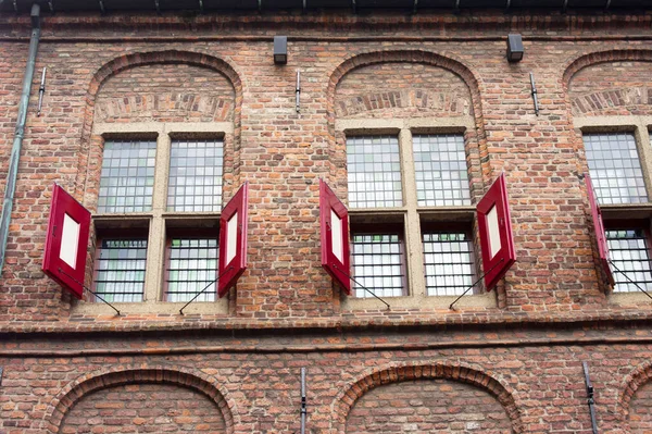 Closeup Facade Window Medieval House Doetbug Netherlands — Stock Photo, Image