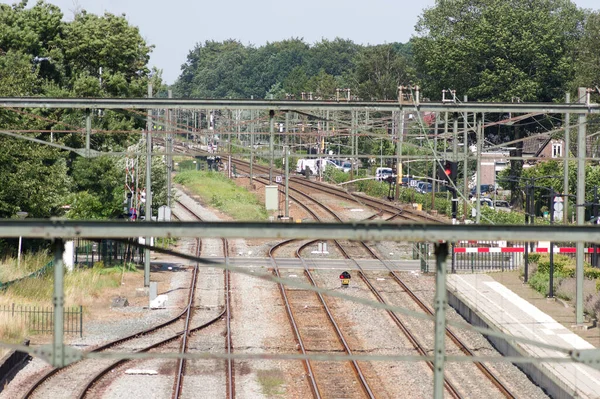 Molti Binari Ferroviari Piattaforme Alla Stazione Dieren Nei Paesi Bassi — Foto Stock