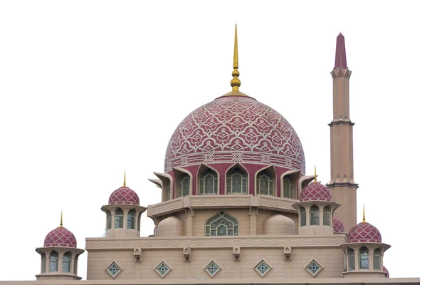 Vista de cerca de la mezquita Putrajaya con fondo blanco —  Fotos de Stock